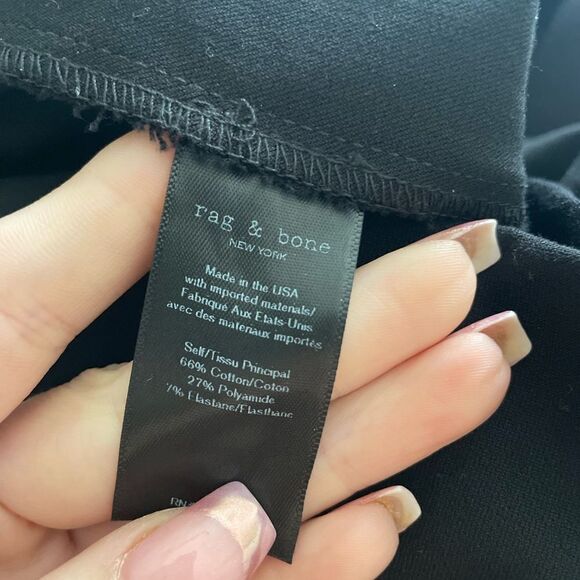 Rag & Bone Simone Slim Pants Size 8 Black White Zipper Ankle Length - Picture 5 of 5